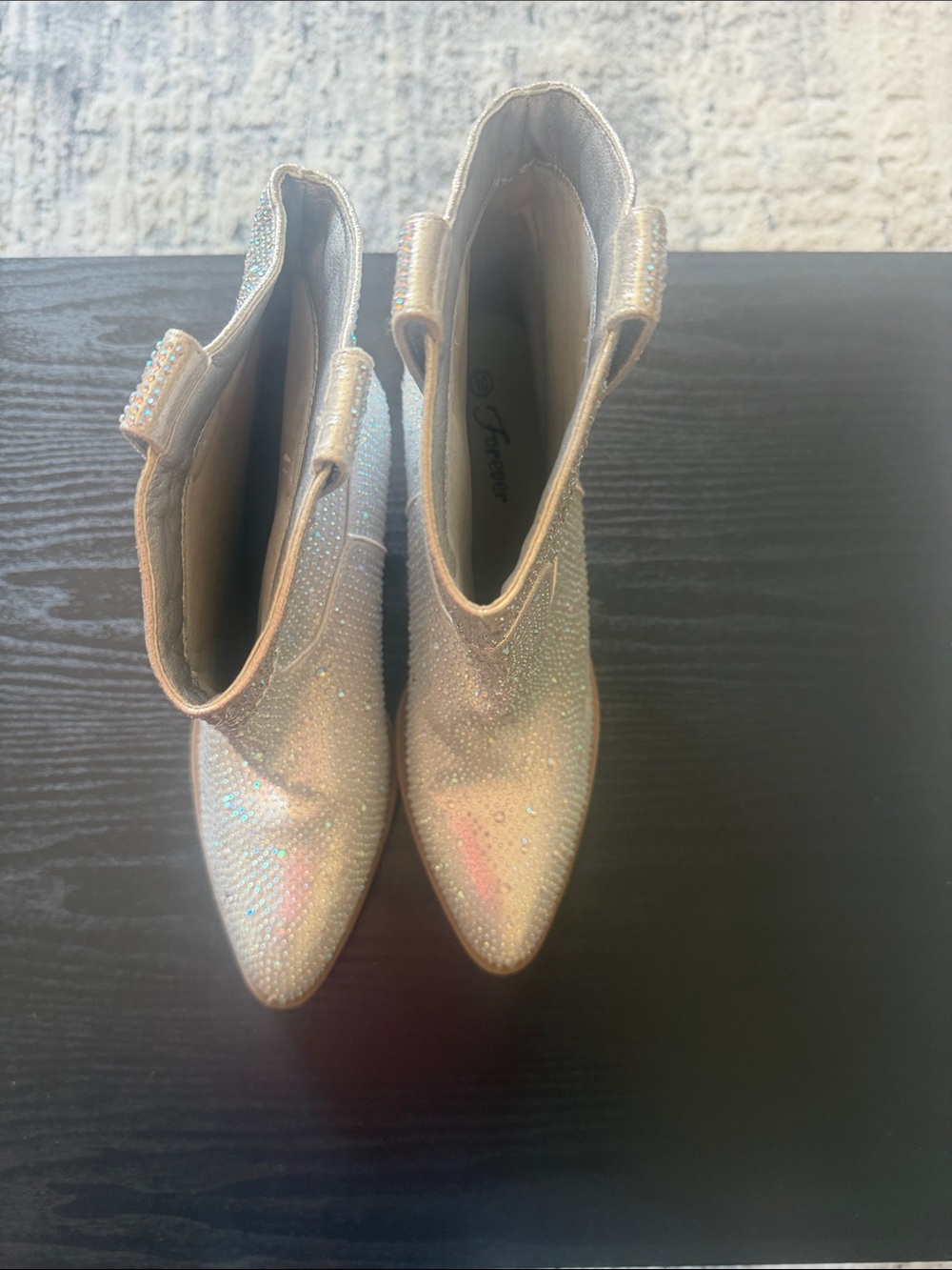 Sparkle Pointed-Toe Women’s Ankle Boots - Iridescent Pink